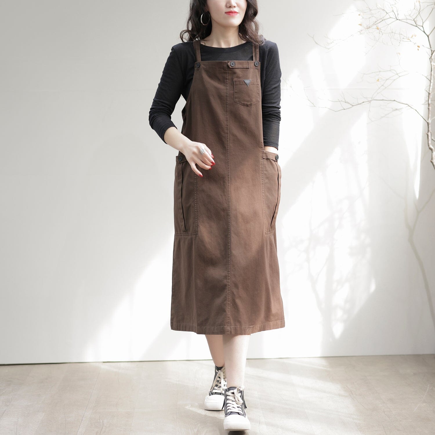 Women Casual Minimalism Patchwork Sleeveless Dress