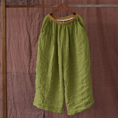 Women Casual Retro Spring Loose Linen Pants