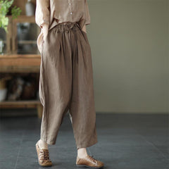 Women Elastic Waist Loose Casual Pants