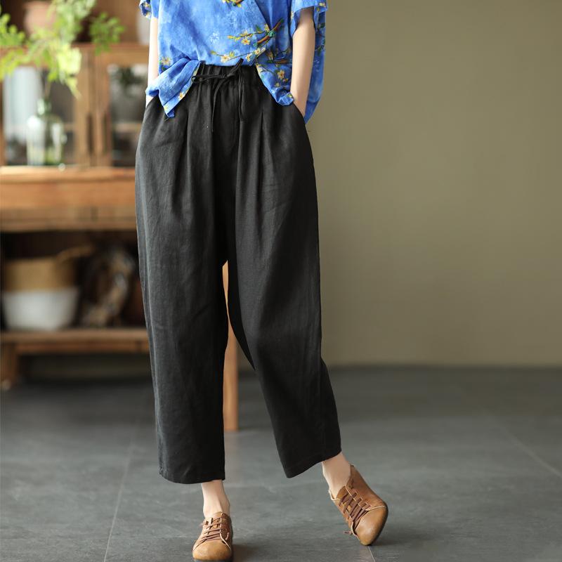 Women Elastic Waist Loose Casual Pants