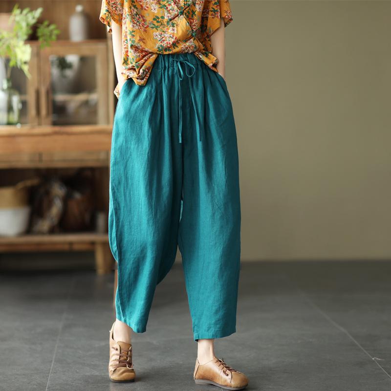 Women Elastic Waist Loose Casual Pants