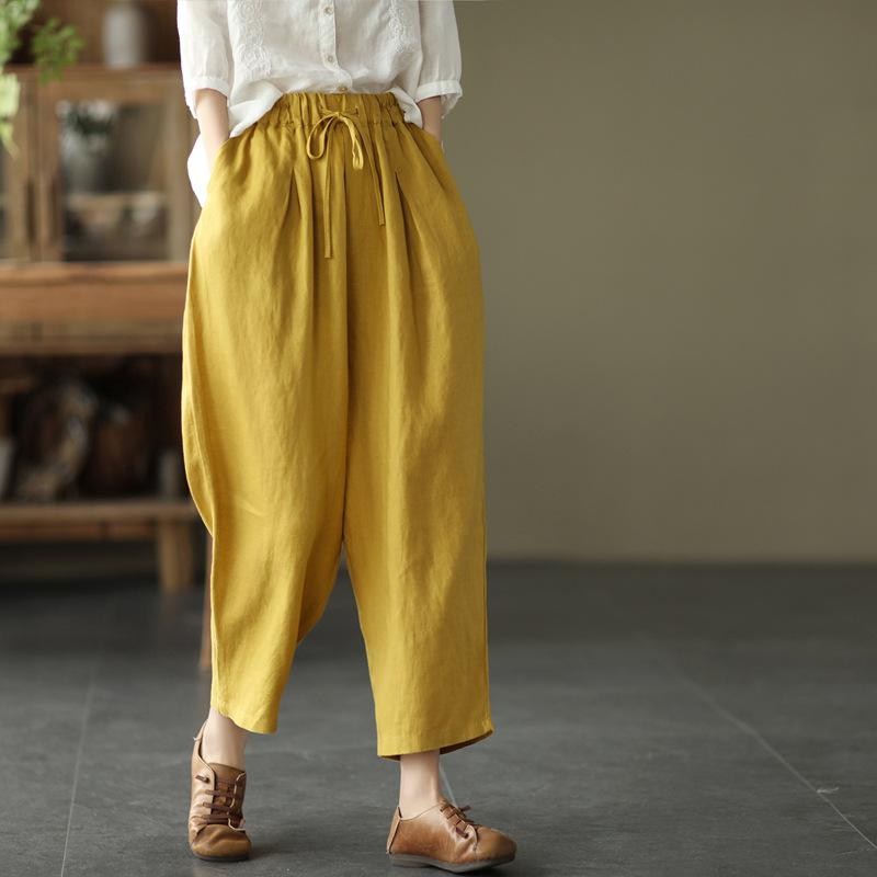 Women Elastic Waist Loose Casual Pants