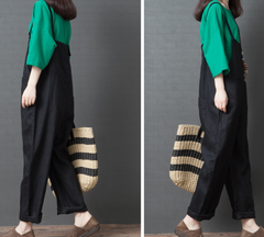 Linen Summer Autumn Women Casual Pants with Pockets PZ97251