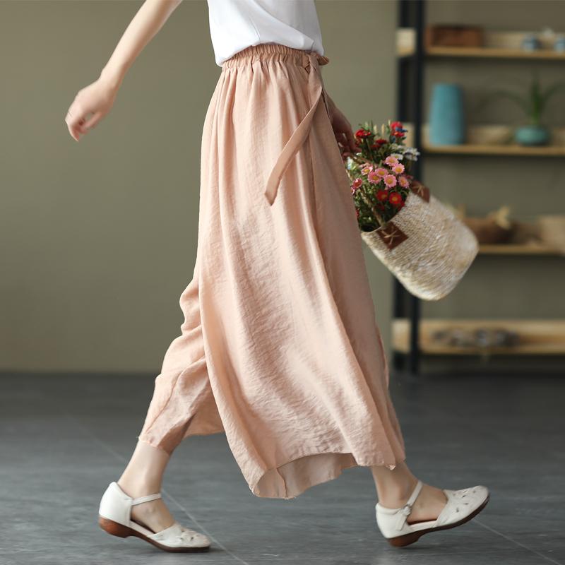 Women Retro Casual Loose Cotton Linen Pants