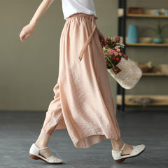 Women Retro Casual Loose Cotton Linen Pants