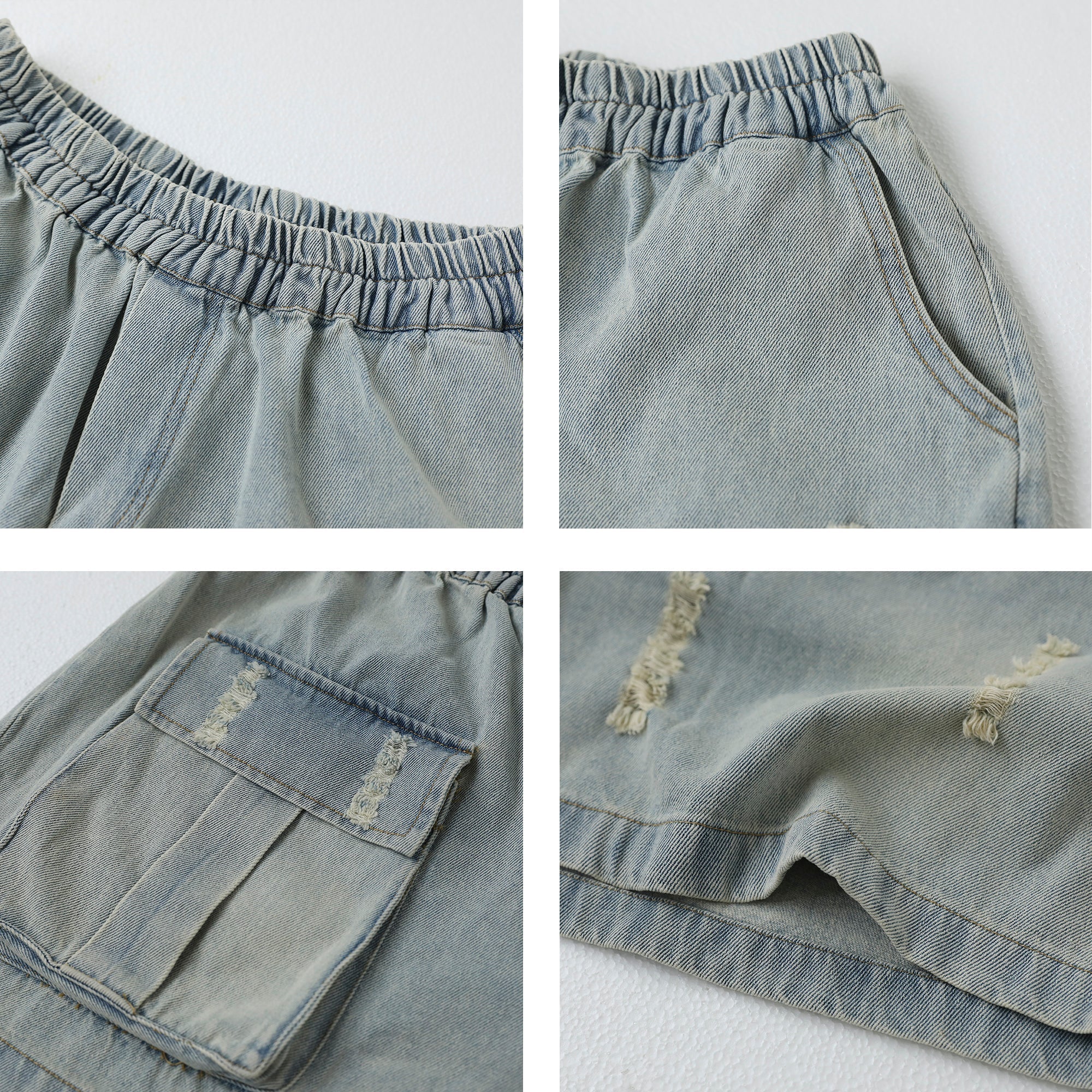 Women Retro Loose Summer Cotton Denim Shorts