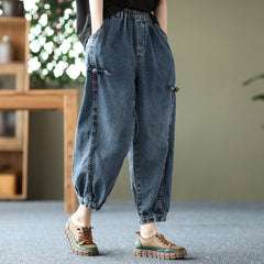 Women Spring Cotton Denim Casual Loose Jeans