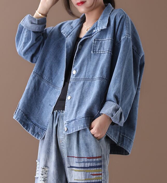 Denim Loose Blouse Women Shirts Tops WG961707