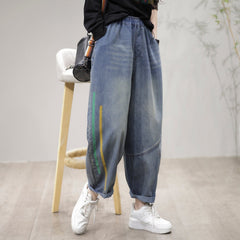 Women Spring Retro Casual Harem Jeans