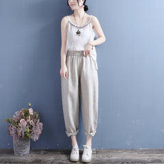 Women Summer Linen Casual Harem Pants