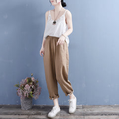 Women Summer Linen Casual Harem Pants