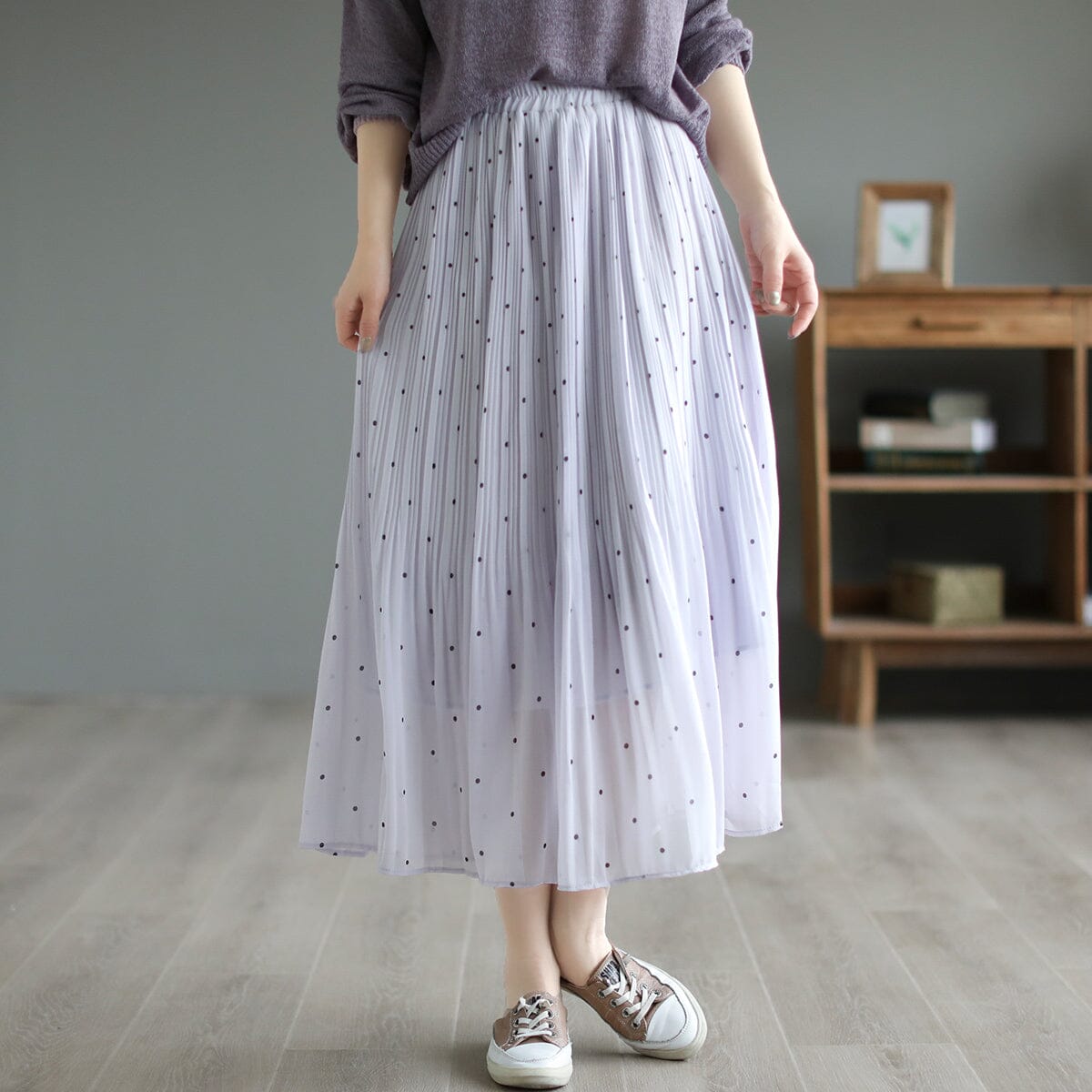 Women Summer Loose Casual Dots Skirts