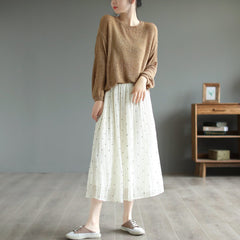 Women Summer Loose Casual Dots Skirts