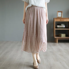 Women Summer Loose Casual Dots Skirts