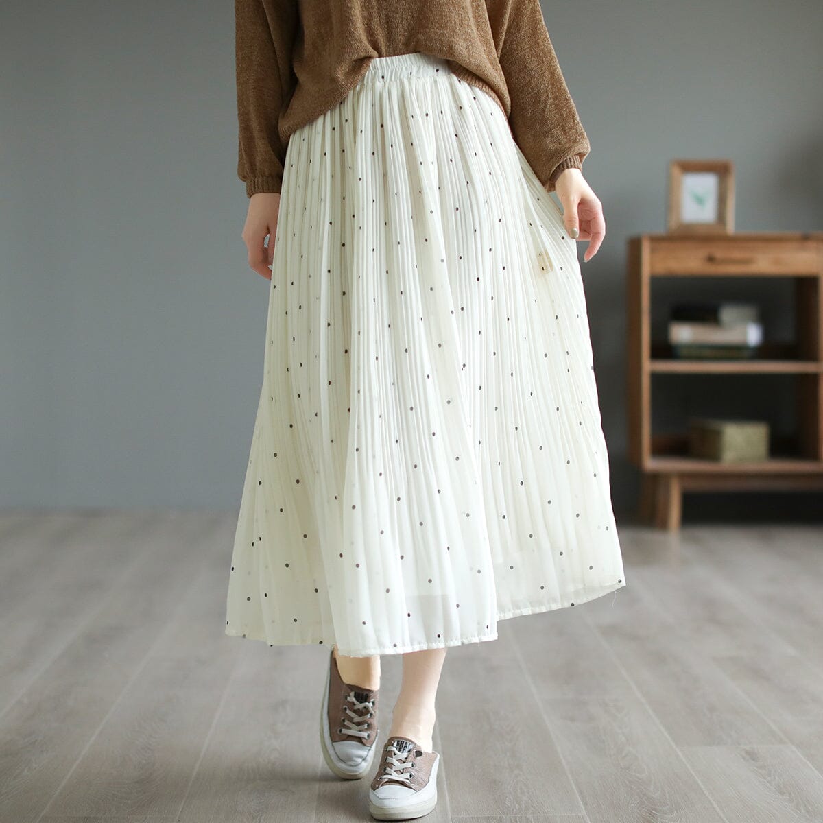 Women Summer Loose Casual Dots Skirts