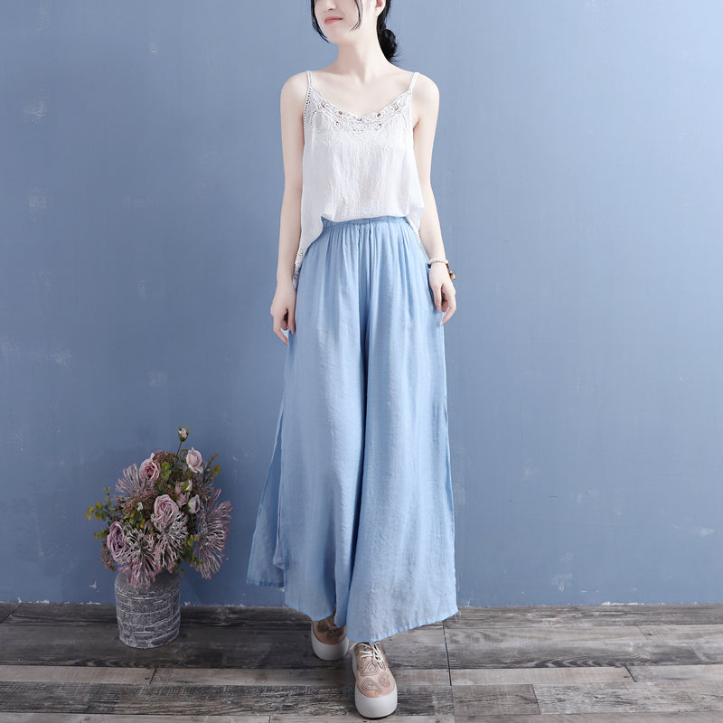 Women Summer Loose Linen Loose Wide Leg Pants