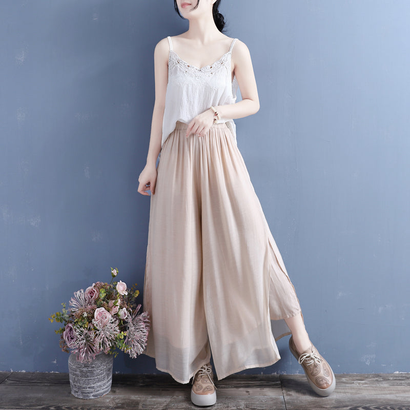 Women Summer Loose Linen Loose Wide Leg Pants