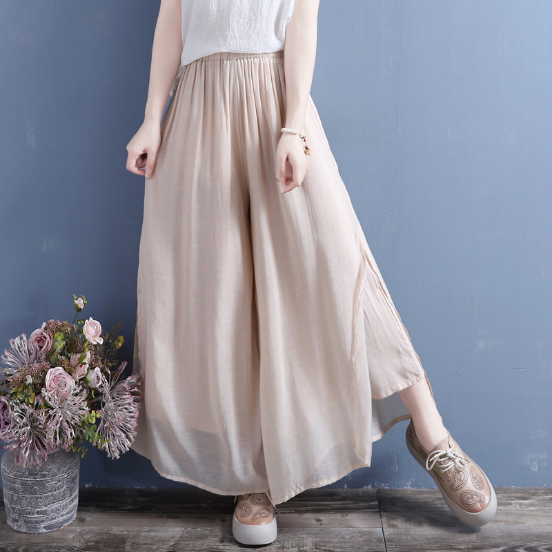 Women Summer Loose Linen Loose Wide Leg Pants