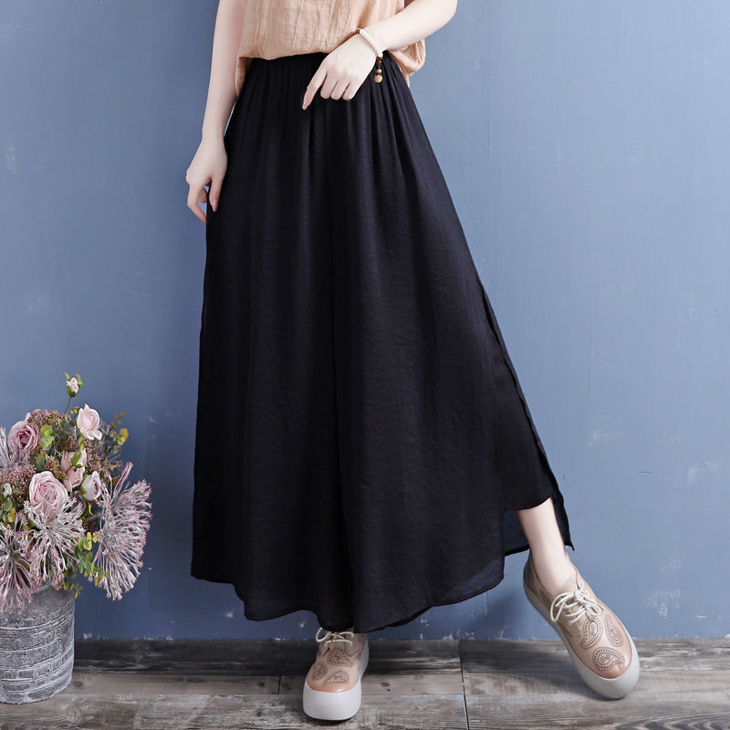 Women Summer Loose Linen Loose Wide Leg Pants