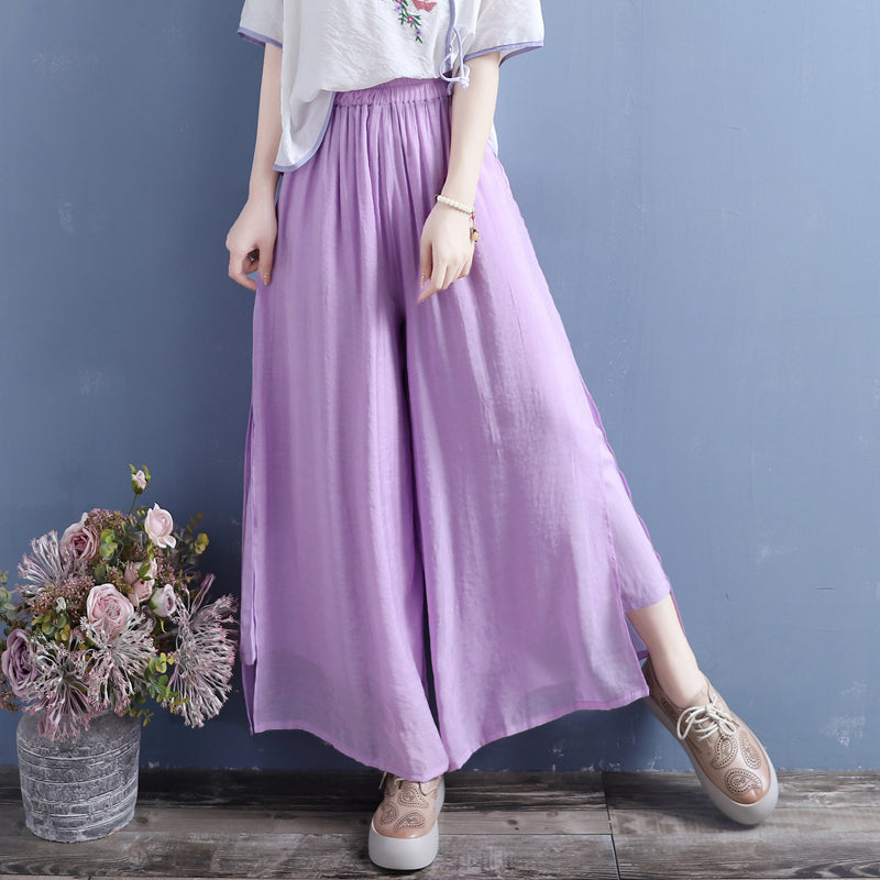 Women Summer Loose Linen Loose Wide Leg Pants