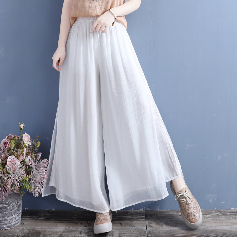 Women Summer Loose Linen Loose Wide Leg Pants