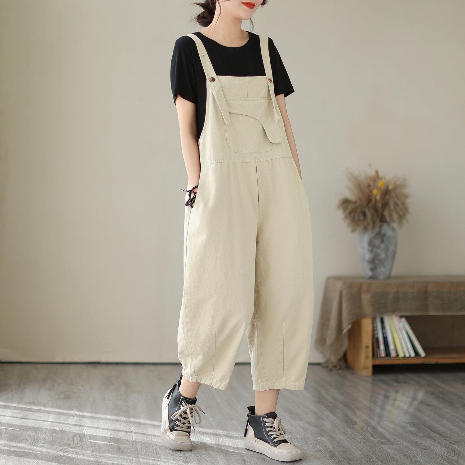 Damen Sommer Solid Loose Casual Overall