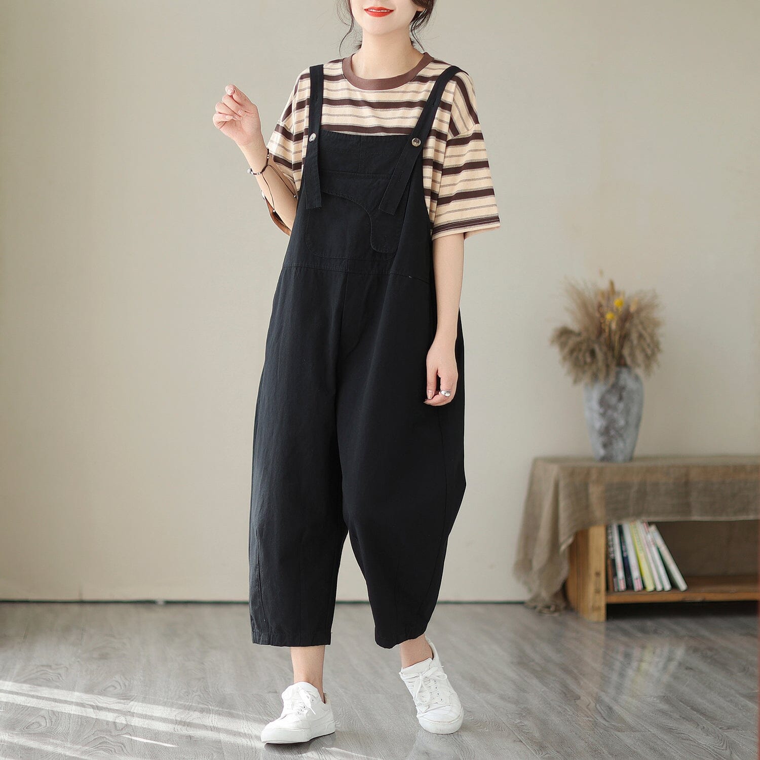 Damen Sommer Solid Loose Casual Overall