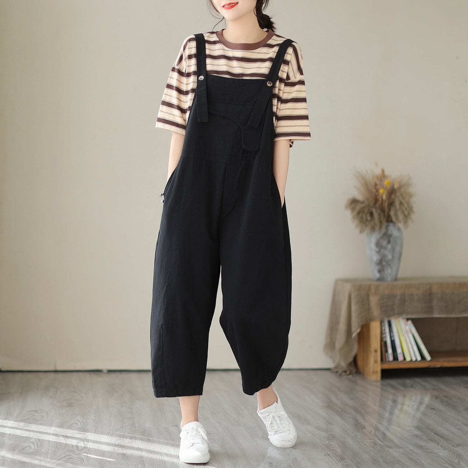 Damen Sommer Solid Loose Casual Overall