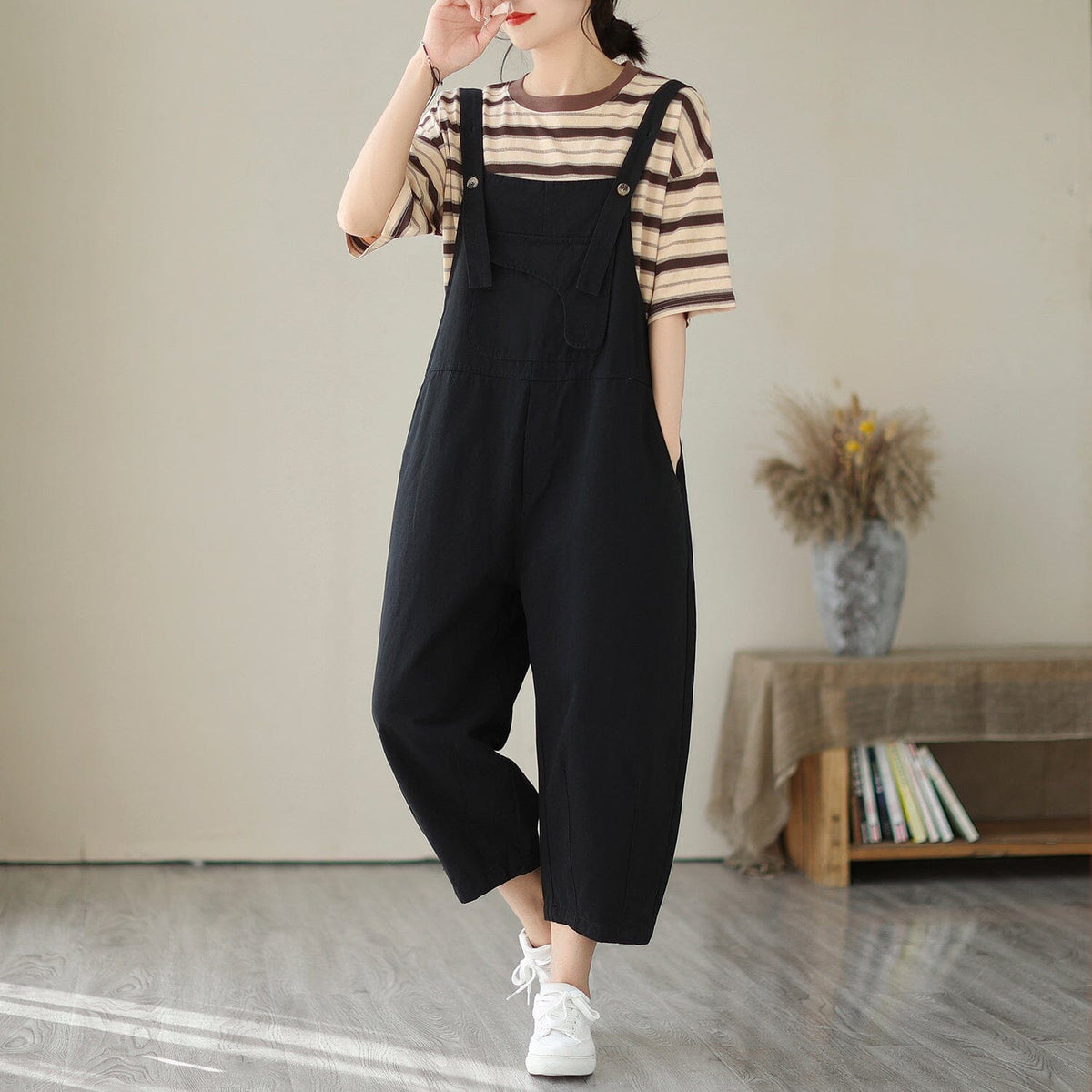 Damen Sommer Solid Loose Casual Overall