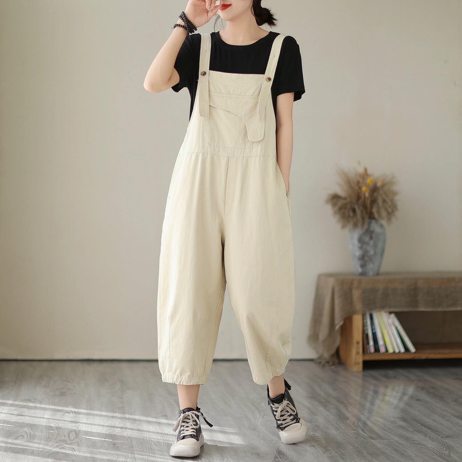 Damen Sommer Solid Loose Casual Overall