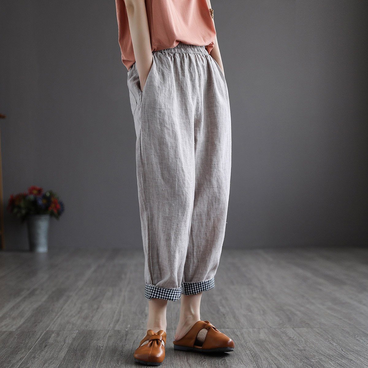 Women Summer Thin Linen Pants