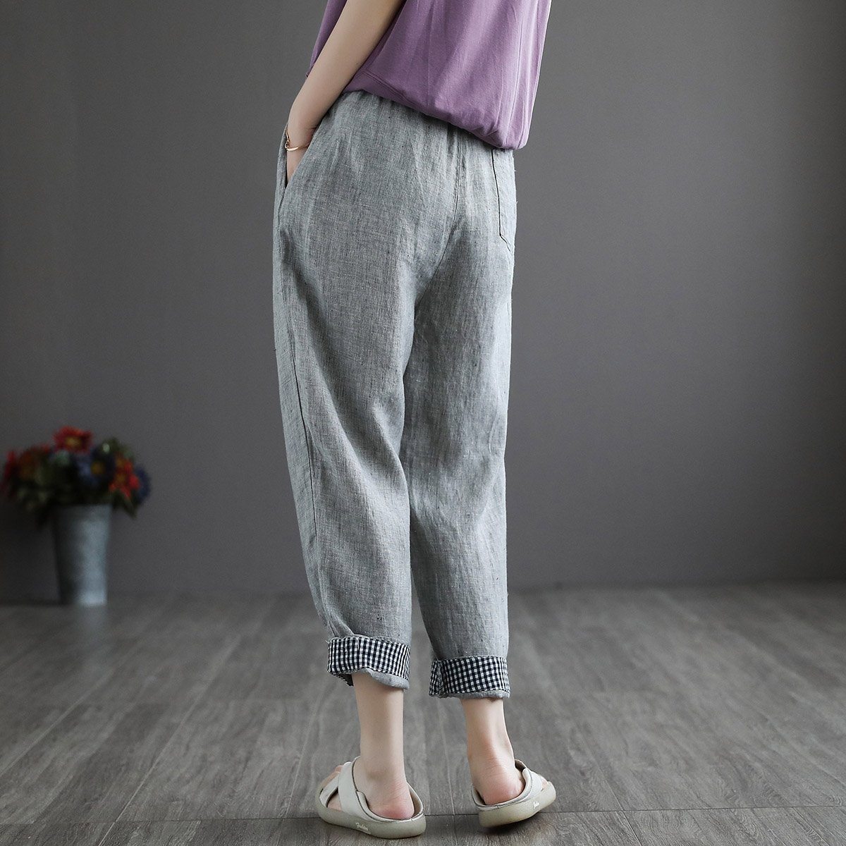 Women Summer Thin Linen Pants