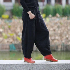 Women Winter Thicken Casual Loose Wide Leg Pants