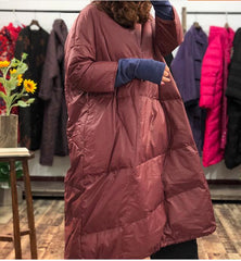 Bud Style Lange Winter-Daunenjacke für Damen, Daunenmäntel