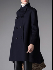 Black Women Winter Black Long Women Wool Coat Jacket