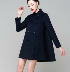 Black Women Winter Black Long Women Wool Coat Jacket