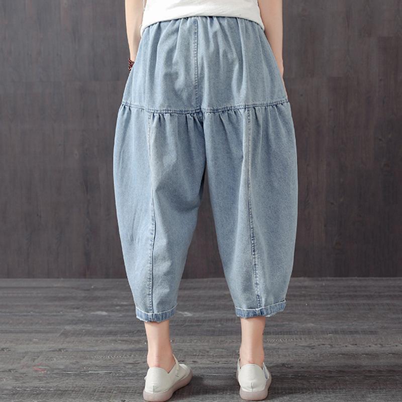 Women's Loose Light Blue Harem Pants