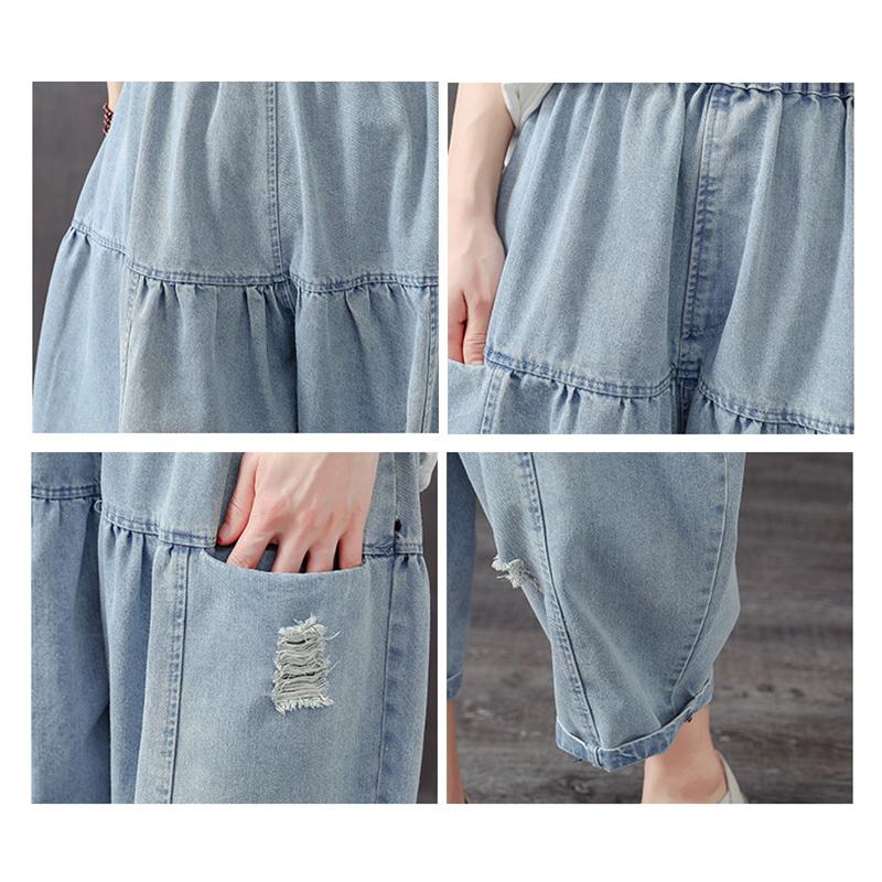 Women's Loose Light Blue Harem Pants