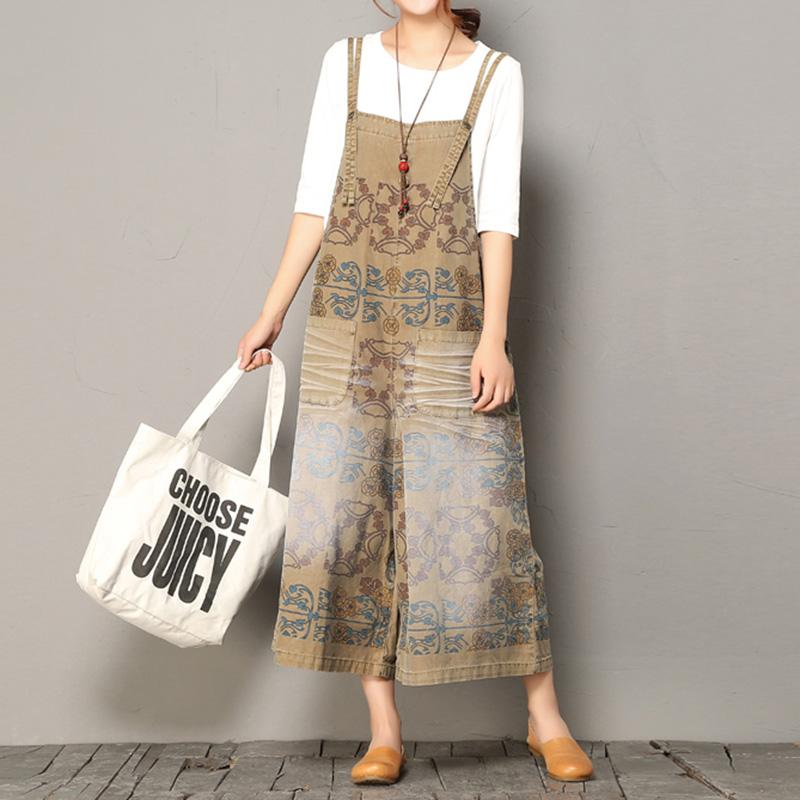 Women's  Wide-leg Printing Loose Casual Jumpsuit