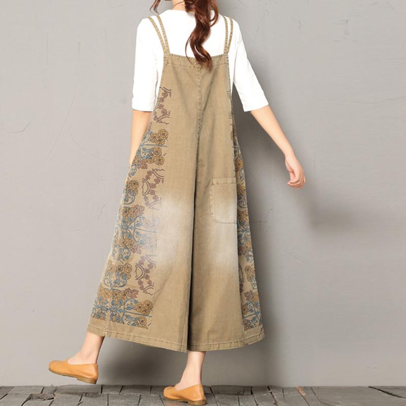 Women's  Wide-leg Printing Loose Casual Jumpsuit