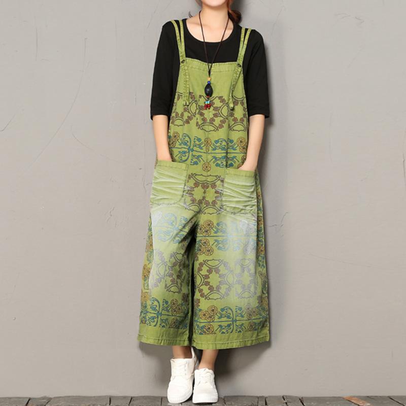 Women's  Wide-leg Printing Loose Casual Jumpsuit